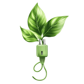 Grün Blätter wachsend von ein elektrisch Stecker png