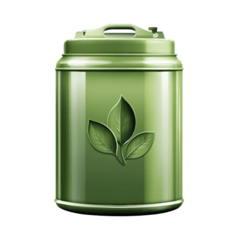 Grün Container mit Blatt Design Öko freundlich Produkt png