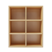 Simple Wooden Cube Shelf Unit With Six Compartments png