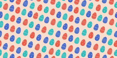 Easter painted eggs. Repeating pattern. Holiday seamless background. vector