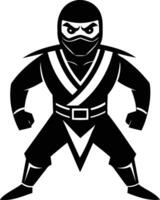 Dynamic Ninja Warrior Cartoon Silhouettes Stealth and Skill in Motion vector