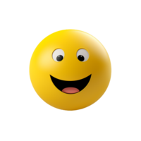 Happy yellow emoticon big smile joyful face digital art, png