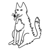 funny dog in line doodle style vector