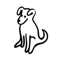 puppy in line doodle style vector