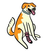 dog in doodle style in color vector