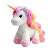 Rainbow Unicorn Plush Toy Adorable Fantasy Creature Soft Toy png