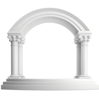 Elegant White Archway Classical Columns Design Architecture png