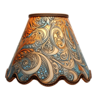 Ornate Lamp Shade Blue Orange Design Home Decor, png