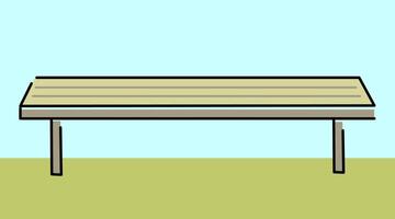 simple bench in doodle style in color vector