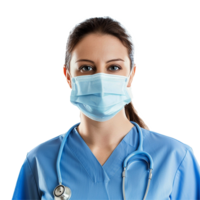 Female Doctor Wearing Mask and Scrubs Healthcare Professional png