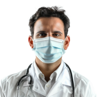 Doctor wearing a face mask and stethoscope medical professional healthcare worker png