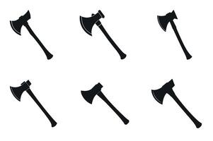 axe icon set outline silhouette on white background vector