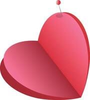 Stylized Heart Graphic with Pin vector