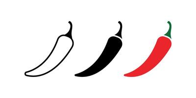 Chili icon set. for mobile concept and web design. illustration vector