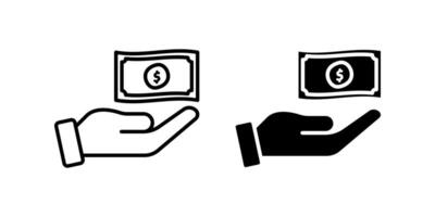 Money icon set. Financial Symbol. for mobile concept and web design. illustration on white background vector