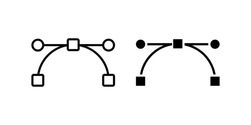 Curve icon set. Anchor Point Symbol. for mobile concept and web design. illustration on white background