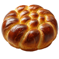 Freshly baked brioche with a glossy finish on a white background ready to be enjoyed isolated on transparent background png