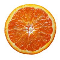 Freshly cut orange slice displaying vibrant color and texture, perfect for healthy snacks and beverages isolated on transparent background png