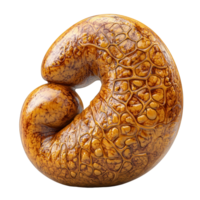 Unique sculpture resembling a nautilus shell made from polished wood in intricate patterns isolated on transparent background png