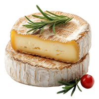 Gourmet cheese with herbs and garnish on a white background for culinary presentation isolated on transparent background png