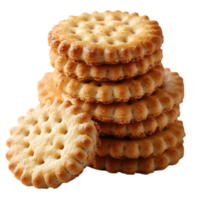 Deliciously baked savory biscuits stacked neatly for a delightful snack experience during afternoon tea time isolated on transparent background png