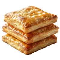 Flaky golden pastries stacked beautifully on a neutral background ready to be enjoyed as a delightful snack or dessert option isolated on transparent background png