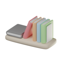 3D Bookshelf Icon Illustration png