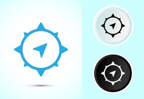 Compass icon illustration, Navigation sign symbol for apps and websites vector