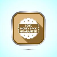 Money back guarantee icon design illustration. Money back guarantee badge and label. Gold shadow button design vector