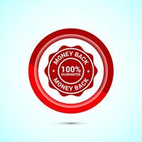 Money back guarantee icon design illustration. Money back guarantee badge and label. Red color button design vector
