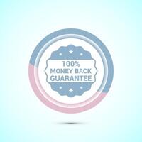 Money back guarantee icon design illustration. Money back guarantee badge and label. Pastel color button design vector