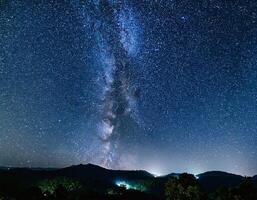 A Beautiful Starry Sky Seen from a Low Perspective photo