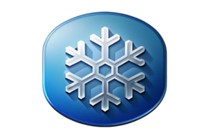 Stylish snowflake symbol in a modern 3D design, ideal for cold weather concepts, winter branding, and creative digital decorations. png