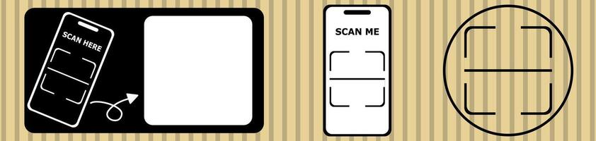 Set of QR code. Scan QR code icon. Qr code scan template for smartphone to pay. vector