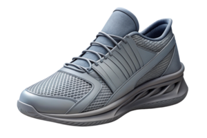 High performance gray athletic sneaker combining durability and style, designed for workouts, jogging, and versatile lifestyle needs. png