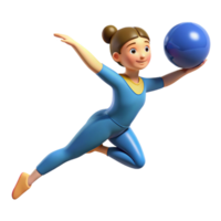 Artistic gymnastics pose with dynamic movement png