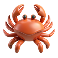 Realistic red crab in 3D design png