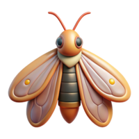 Realistic moth with intricate wing patterns in 3D png