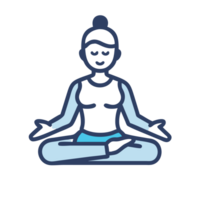 Meditative lotus pose icon figure sitting in tranquil setting digital art calm atmosphere inspirational viewpoint png