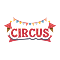 Festive circus banner icon display colorful event atmosphere graphic design whimsical environment eye-catching concept png