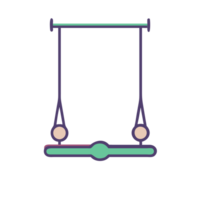 Dynamic trapeze swing action gymnastics studio iconic sports equipment indoor environment close-up view movement and strength png