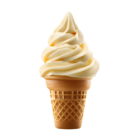 White ice cream cone with a swirl of ice cream in it png