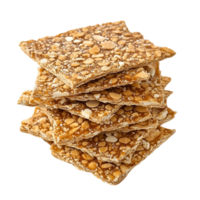 Stack of crackers with nuts on top of each other png