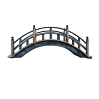 Wooden Arch Bridge on Transparent Background png