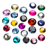 Multicolored Shiny Gems in Various Shapes png
