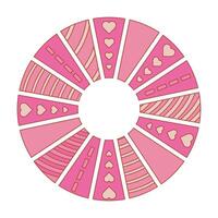 Graphic pink flower on a white background, a botanical design featuring boho patterns. Ideal for tropical summer design. Pink Sun. vector