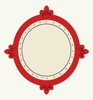 Hand drawn colorful sketched red frame. Elegant retro framework. Modern mirror design. Art gallery objects. Minimalistic modern style. Vintage frames decorated with lines and dots. vector