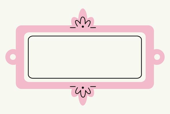 Hand-drawn soft pink frame. Elegant rectangular retro frame. Art gallery objects. Modern minimalist style. Vintage frames decorated with lines and dots.