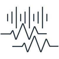 waveform icons symbol white. flat elements for infographic web illustration vector