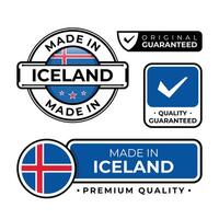 Badge bundle made in Iceland label icon emblem isolated on white background vector